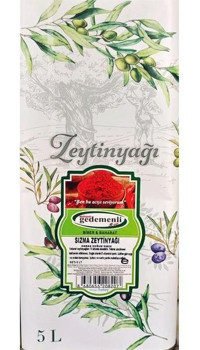 Gedemenli Naturel Soğuk Sıkım Teneke Sızma Zeytinyağı 5 lt