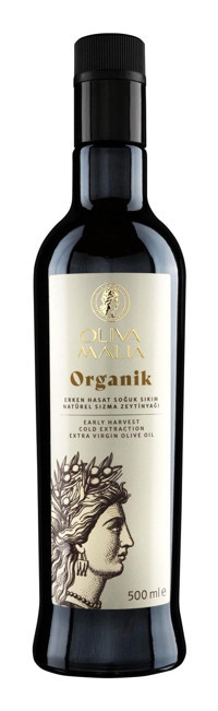 Oliva Malia Organik Soğuk Sıkım Organik Polifenollü Cam Sızma Zeytinyağı 500 ml