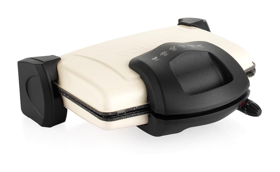 Schafer Grill Chef 6 Dilim Döküm Çıkartılabilir Plaka Krem Izgara Tost Makinesi