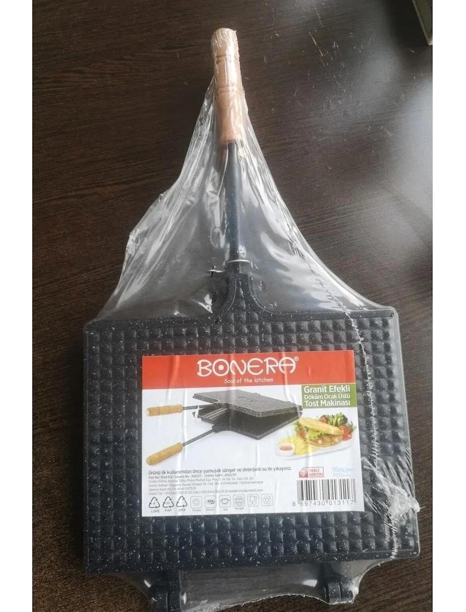 Bonera Granit Kaplama Siyah Izgara Tost Makinesi
