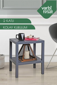 Varbifırsat Dikdörtgen Plastik 29x38 cm Gri Kamp Sehpası