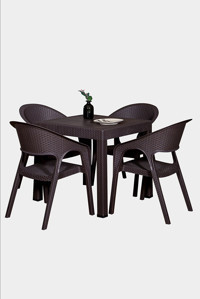Mobetto Kare Plastik 80x80 cm Koyu Kahverengi Kamp Masası