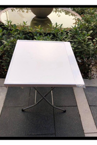 Süsler Home Concept Katlanabilir Kare Plastik 60x60 cm Beyaz Kamp Masası