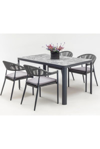 Vieno Home Garden Dikdörtgen Metal 80x140 cm Antrasit Kamp Masası