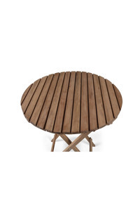 Barışahşap Katlanabilir Yuvarlak Ahşap 60 cm Kahverengi Kamp Masası