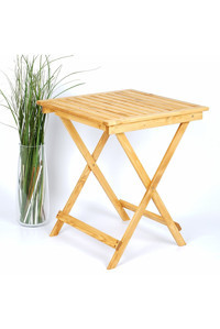 Woodensa Katlanabilir Kare Ahşap 60x60 cm Kahverengi Kamp Masası