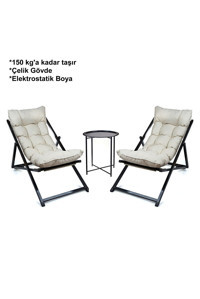 Hastunç Katlanabilir Yuvarlak Metal 25 cm Siyah Kamp Masası