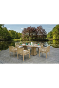 La Tienda Home Garden Dikdörtgen Rattan 100x180 cm Kahverengi Kamp Masası