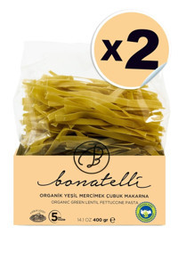Bonatelli Yeşil Mercimekli Çubuk Makarna 2x400 gr