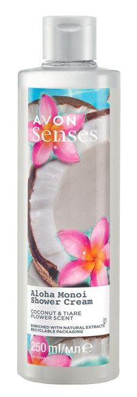 Avon Senses Aloha Monoi Tiare Çiçeği Hindistan Cevizi Duş Jeli 250 ml
