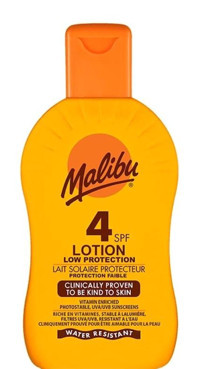 Malibu Renksiz 4 Faktör Tüm Ciltler İçin Suya Dayanıklı Vücut Güneş Losyonu 200 ml