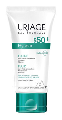 Urıage Hyseac Fluide Renksiz 50 Faktör Akneli Ciltler-Yağlı Ciltler İçin Suya Dayanıklı Güneş Kremi 50 ml