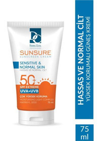 Dermo Clean Sunsure Renksiz 50 Faktör Hassas Ciltler İçin Yüz Güneş Kremi 75 ml