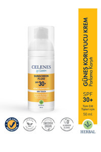 Celenes Herbal Renksiz 30 Faktör Tüm Ciltler İçin Suya Dayanıklı Güneş Kremi 50 ml