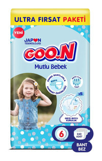 Goo.n Ultra Fırsat Paketi 6 Numara Cırtlı Bebek Bezi 240 Adet