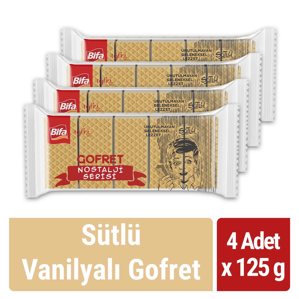 Bifa Nostalji Serisi Vanilyalı Gofret 4x125 gr