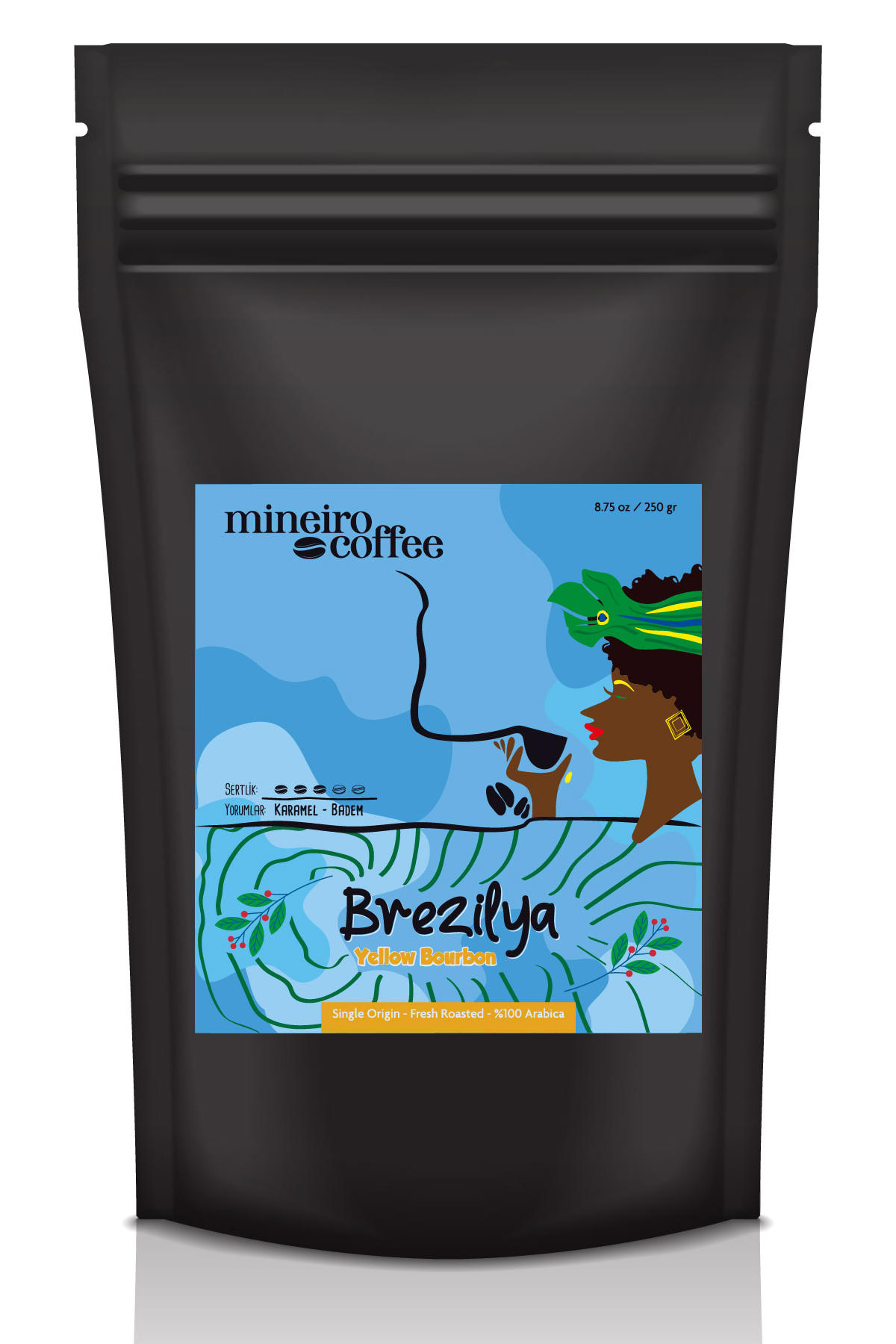 Mineiro Coffee Yellow Bourbon Sade Aromalı Brezilya Arabica Öğütülmüş Filtre Kahve 250 gr