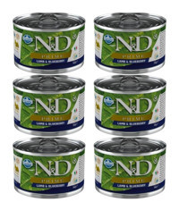 N&d Prime Kuzu - Yaban Mersinli Kıyılmış Yaş Köpek Maması 140 gr 6'lı