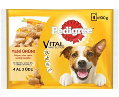 Pedigree Vital Protection Kuzu Parça Etli Yaş Köpek Maması 100 gr 13'lü