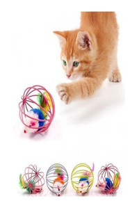 Özasya Avm Hareketli Kedi Otlu Sesli Diş Kaşıma Yavru Top Kedi Oyuncağı