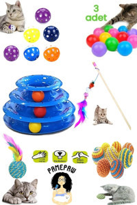 Çağrı Petshop Sesli Tüylü Yakalama Yavru-Yetişkin Çıngırak-Top-Olta Kedi Oyuncağı