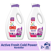 Omo Active Fresh Cold Power 52 Yıkama Renkliler İçin Sıvı Deterjan 2x1.69 lt