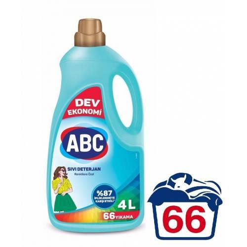 Abc Dev Ekonomi 66 Yıkama Renkliler İçin Sıvı Deterjan 4 lt