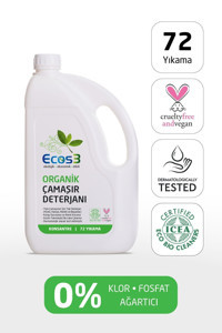 Ecos3 Vegan Konsantre 72 Yıkama Tüm Renkler İçin Sıvı Deterjan 2.5 lt