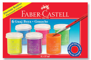 Faber-Castell 15 ml 6 Renk Floresan Guaj Boya