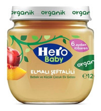 Hero Baby Tahılsız Glutensiz Elmalı Şeftali Kavanoz Maması 4x120 gr