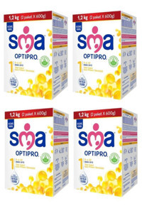 Sma Optipro Laktozlu Probiyotikli 1 Numara Bebek Sütü 4x1.2 kg