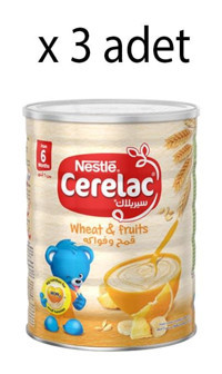 Nestle Cerelac Buğday Meyveli Probiyotikli Kaşık Maması 3x400 gr