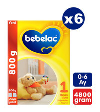 Bebelac Laktozsuz Tahılsız 1 Numara Bebek Sütü 6x800 gr