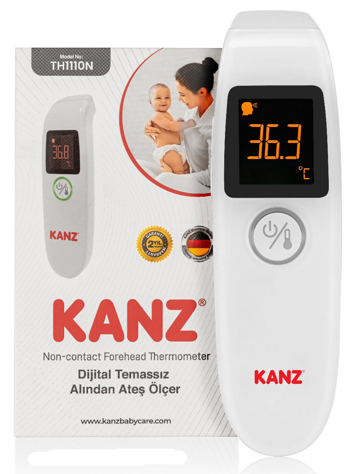 Kanz KNZ 6903 Alından Temassız Dijital Tabanca Bebek Ateş Ölçer