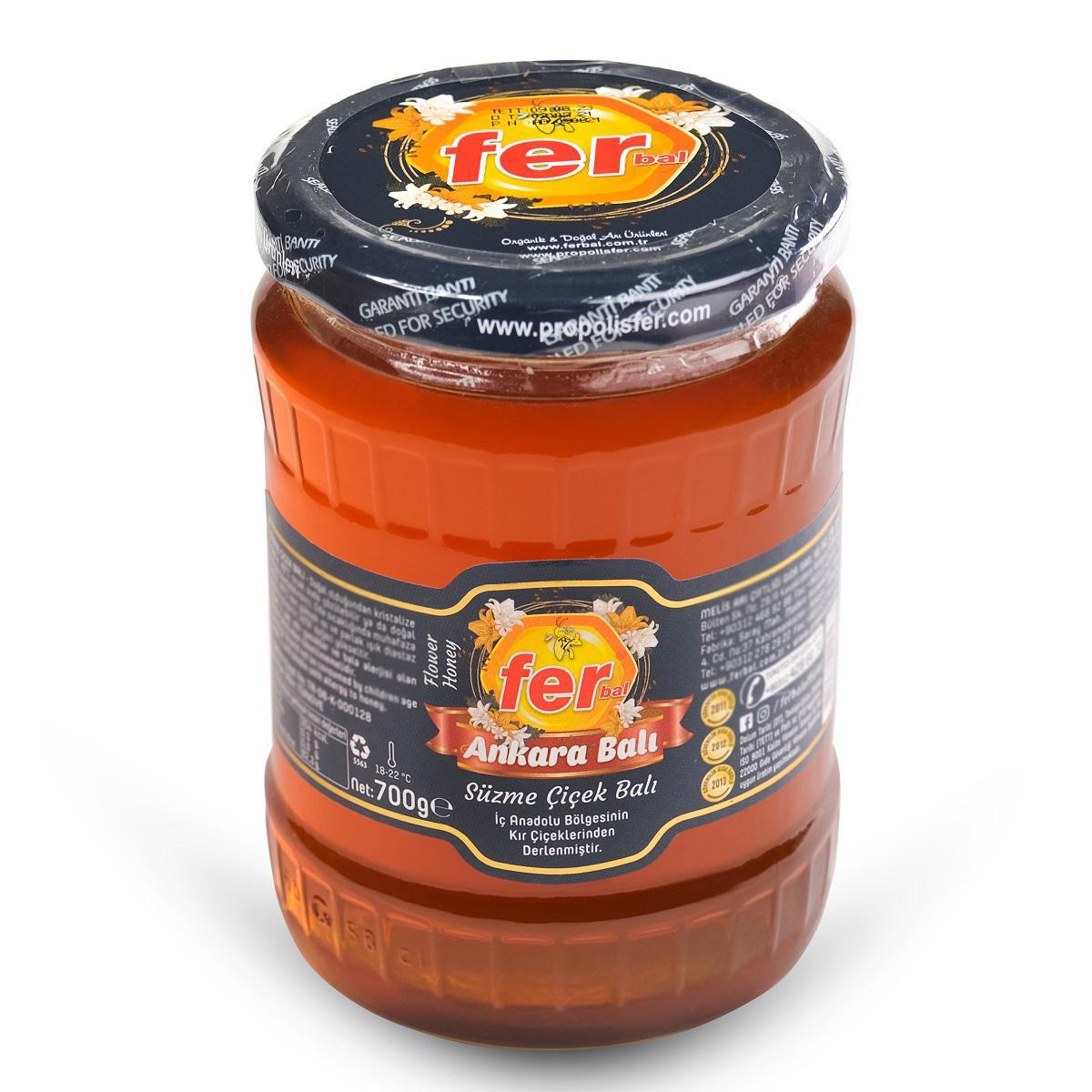Fer Bal Ankara Organik Süzme Çiçek Balı 700 gr