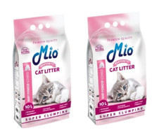 Mio Bebek Pudrası Kokulu Topaklanan İnce Taneli Bentonit Kedi Kumu 2x10 lt