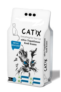 Catix Kokusuz Topaklanan İnce Taneli Bentonit Kedi Kumu 20 lt