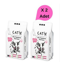 Catix Bebek Pudrası Kokulu Topaklanan İnce Taneli Bentonit Kedi Kumu 2x10 lt