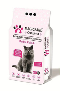Magicsand Bebek Pudrası Kokulu Topaklanan İnce Taneli Bentonit Kedi Kumu 5 lt