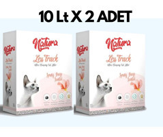 Natura Less Track Topaklanan İnce Taneli Aktif Karbonlu Bentonit Kedi Kumu 2x10 lt