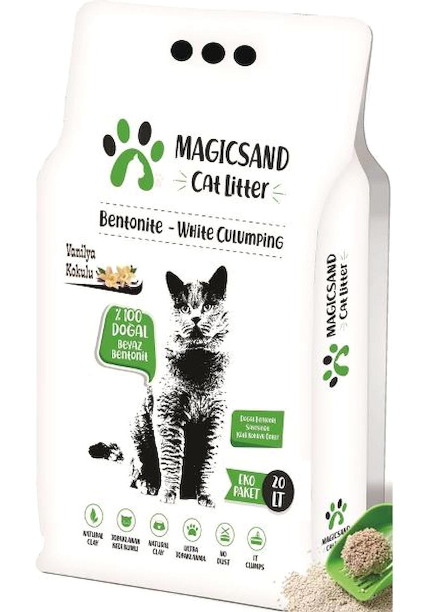 Magicsand Vanilya Kokulu Topaklanan İnce Taneli Bentonit Kedi Kumu 20 lt