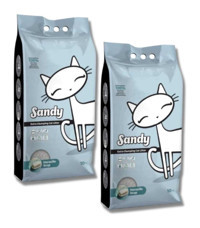 Sandy Marsilya Sabun Kokulu Topaklanan İnce Taneli Sodyum Bentonit Kedi Kumu 2x10 kg