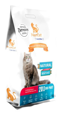 MarCat Kokusuz Topaklanan İnce Taneli Bentonit Kedi Kumu 20 lt