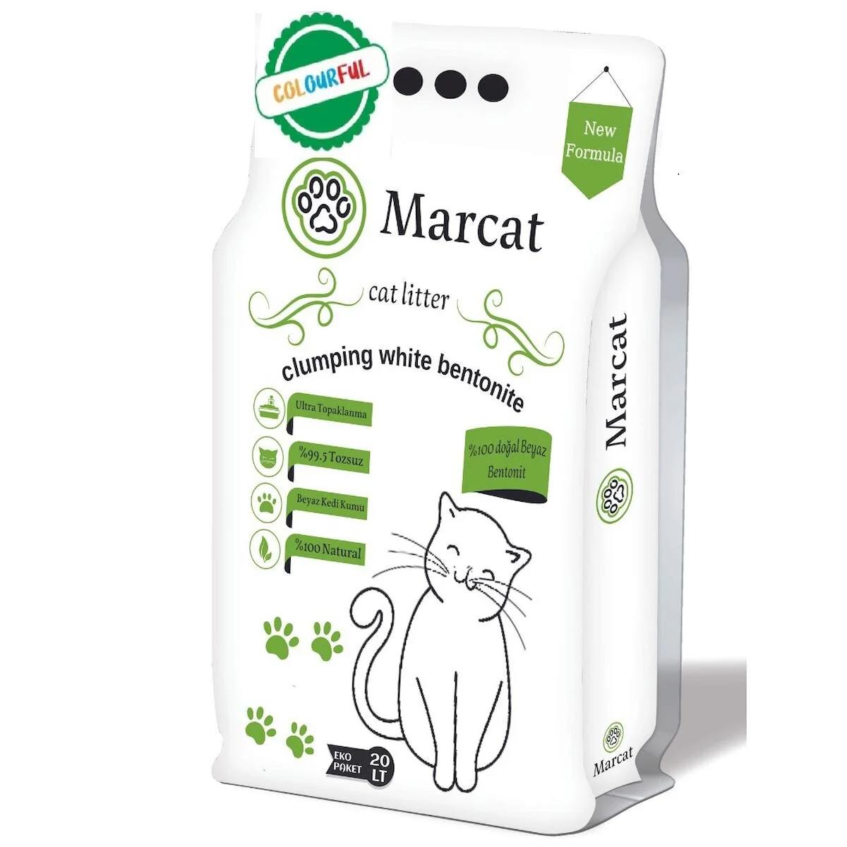MarCat Colourful Topaklanan İnce Taneli Bentonit Kedi Kumu 20 lt