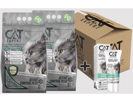 Cat Expert Active Control Plus Topaklanan İnce Taneli Aktif Karbonlu Bentonit Kedi Kumu 2x8 lt