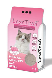 Less Trail Bebek Pudrası Kokulu Topaklanan İnce Taneli Bentonit Kedi Kumu 10 lt