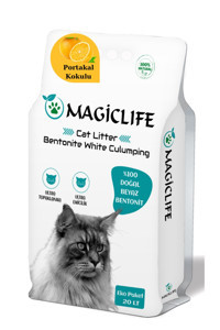 Magic Life Bebek Pudrası Kokulu Topaklanan İnce Taneli Bentonit Kedi Kumu 20 lt