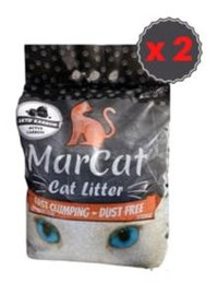 MarCat Topaklanan İnce Taneli Aktif Karbonlu Bentonit Kedi Kumu 2x10 lt