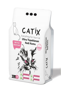 Catix Bebek Pudrası Kokulu Topaklanan İnce Taneli Bentonit Kedi Kumu 10 lt