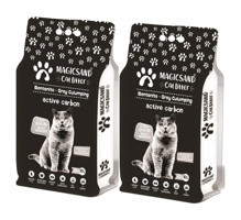 Magicsand Topaklanan İnce Taneli Aktif Karbonlu Bentonit Kedi Kumu 2x10 lt